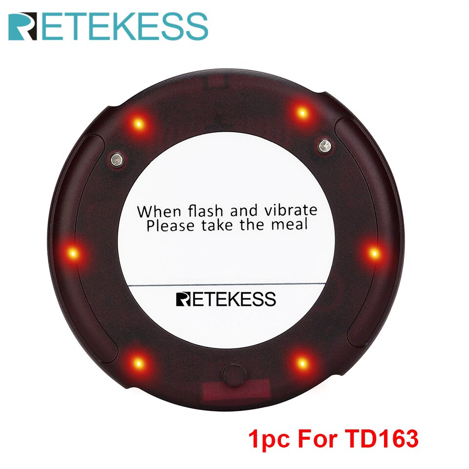 Retekess 1Pcs Coaster Pager Buzzer Receiver For TD163 Restaurant Wireless Calling System Coffee Shop Church Clinic Beauty Salon