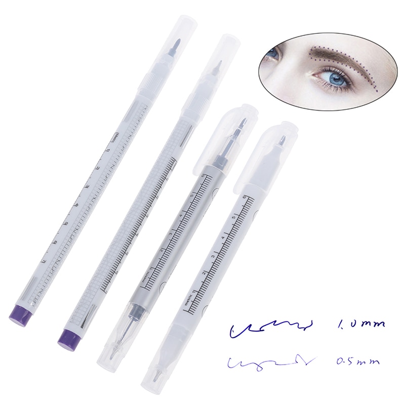 2pcs Skin Marker Pen Sterile Eyelash Extension Fixed Point Marker Pen Skin Positioning Marker For Tattoo Eyelash Grafting Tool