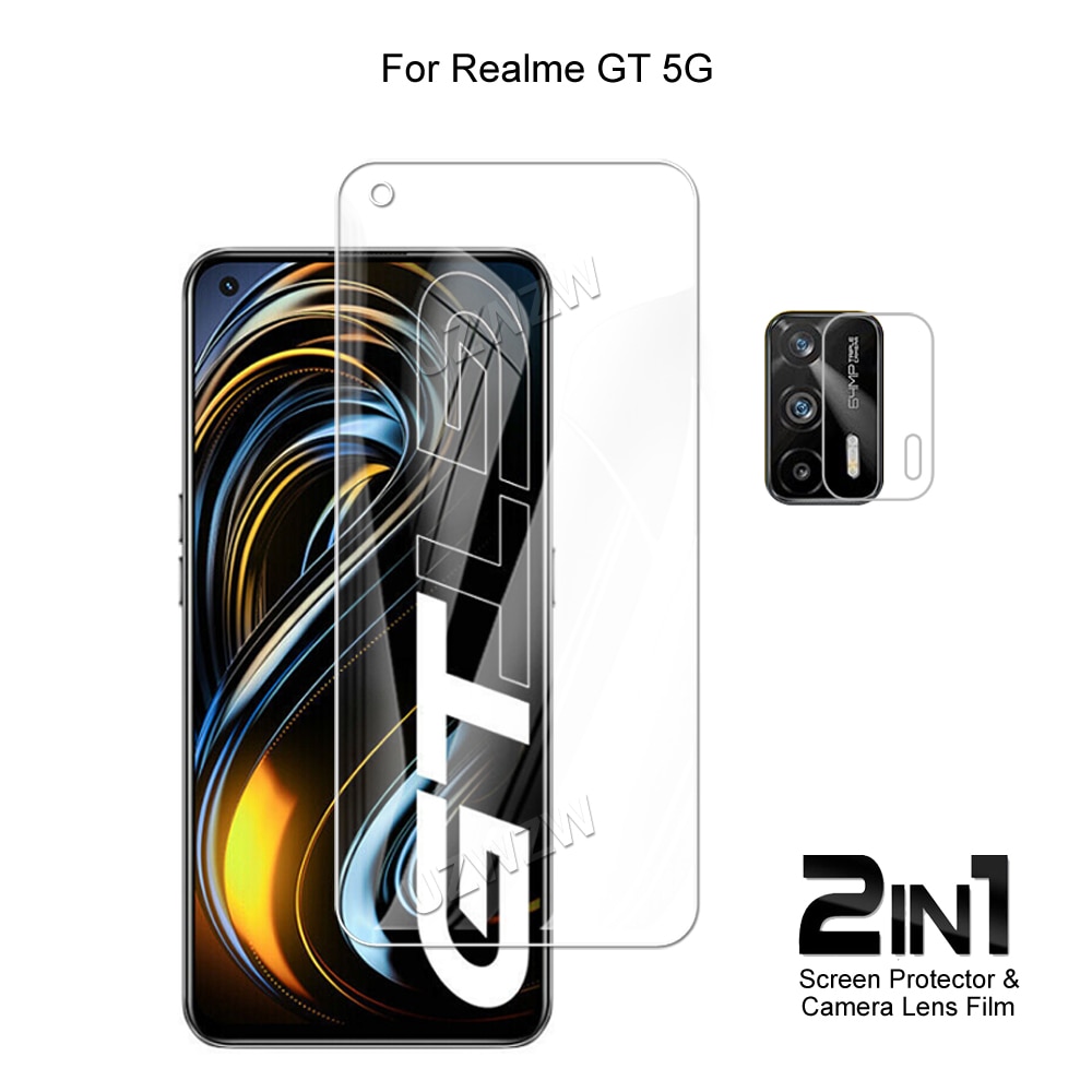 2 in 1 For Realme GT 5G / Realme GT Neo Camera Lens Film & Screen Protector Guard Protective HD Tempered Glass Explosion Pro