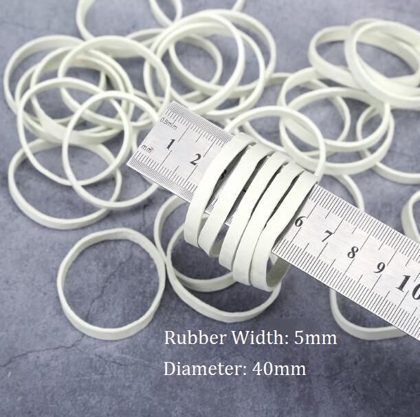 Diameter 40mm Elastic Wide White Rubber Band For Office Business Packing Packaging 20/50/100 - You Choose Quantity
