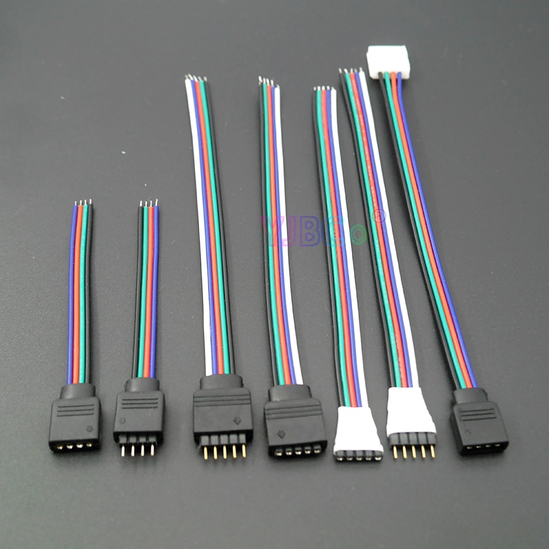 5pcs Male Female 4pin 5Pin LED Strip Light Cable Connector Adapter Wire RGB RGBW Lamp Tape RGB RGBW Controller Connection