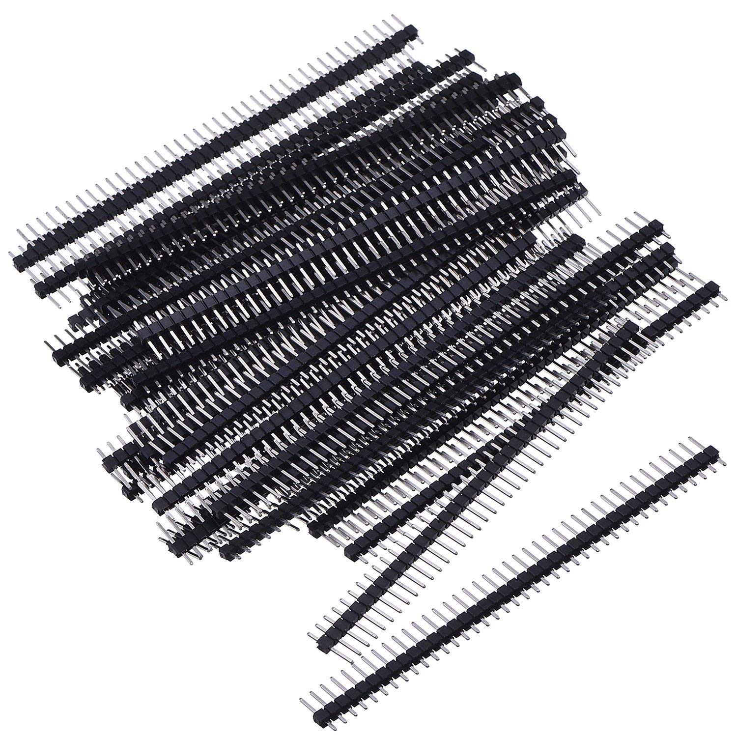 10Pcs/sets 40 Pin 1X40 Single Row Male and Female 2.54 Breakable Pin Header Connector Strip for Arduino Black