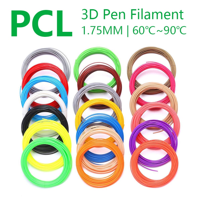 PCL Filament, Low Temperature 3D Pen Filament 1.75MM,Suitable For Low Temperature 3D Pen, Bright Colors, No Repetition