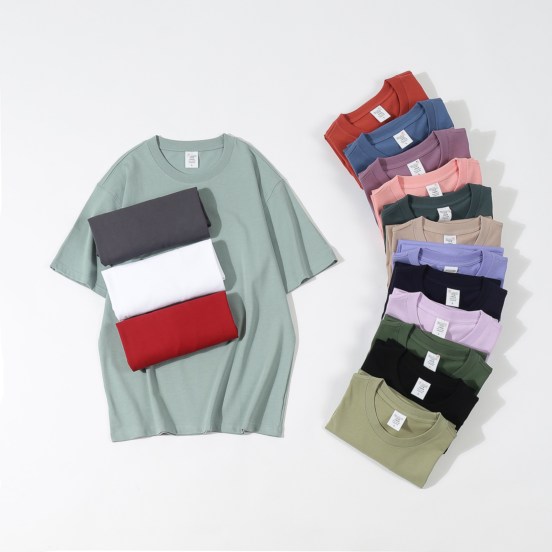 Plain round collar short sleeve summer short sleeve T-shirt