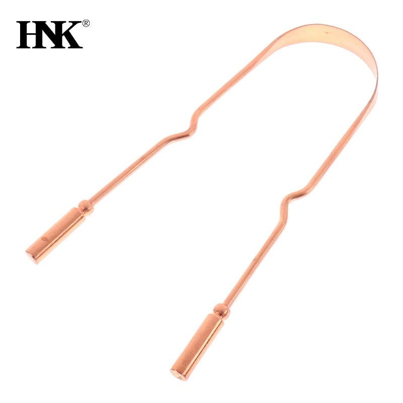 Tongue Scraper Copper Oral Cleaner Brush Fresh Breath Cleaning Coated Tongue Toothbrush Oral Hygiene Care Tools