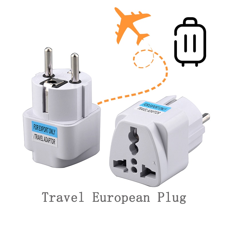 Universal EU Plug Adapter International AU UK US To EU Euro KR Travel Adapter Electrical Plug Converter Power Socket Wholesale