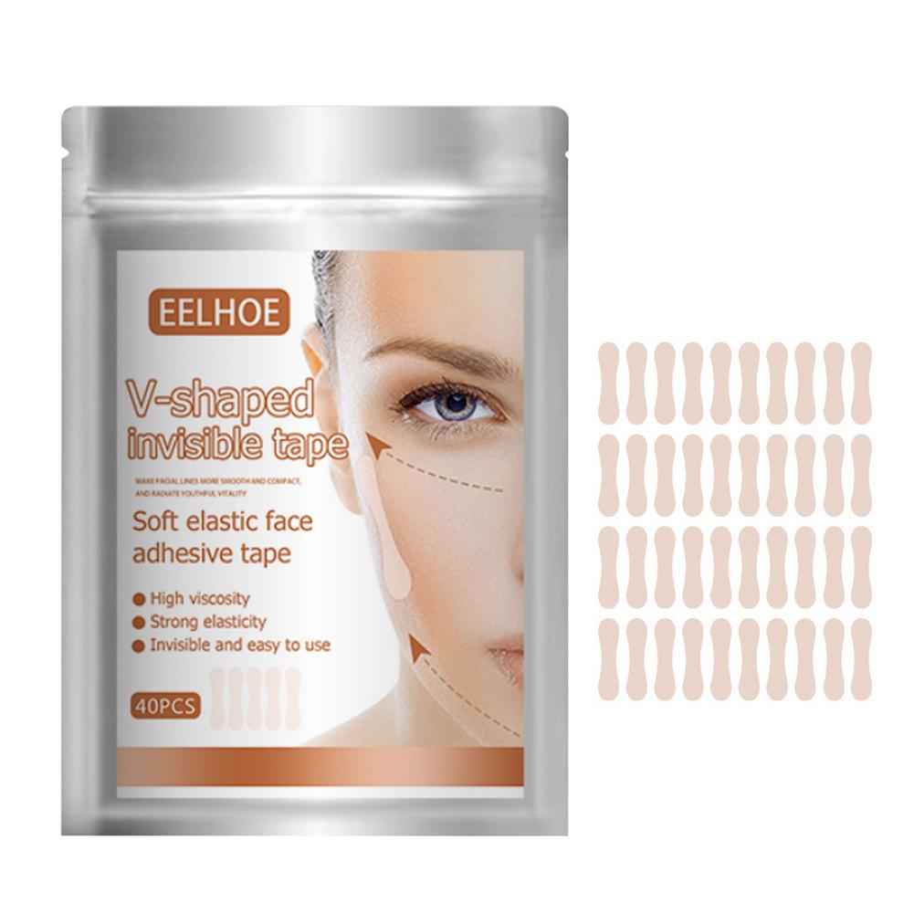 40pcs/Box Invisible Face Lifting Patch V-shaped FaceTape Elastic Face Lifting Tape Thin Face Stickers Slim Face Lift Up Patch
