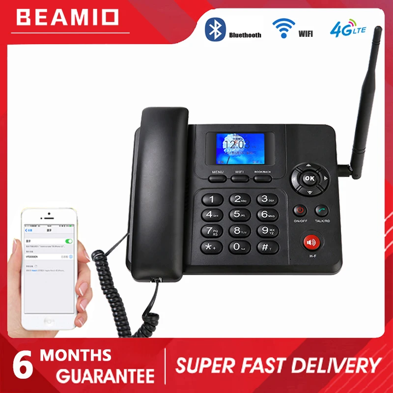 Beamio 3G 4G WIFI Bluetooth Wireless Telephone With Multi Language Dual SIM Card Color Screen Phone For Home Office Desktop