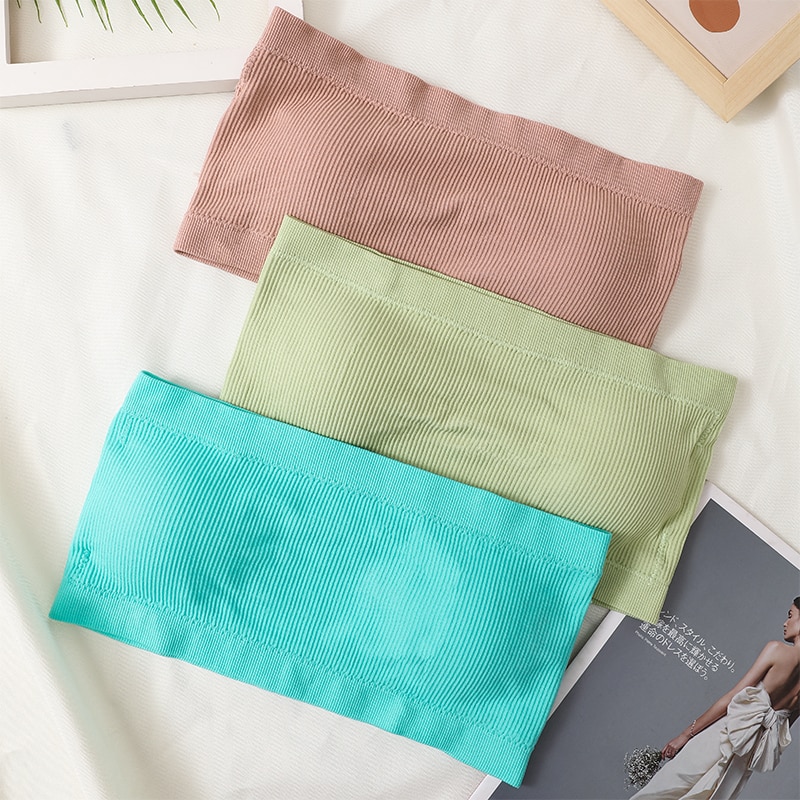 Women Strapless Top Seamless Bra Tube Top Invisible Bras Women's Underwear Sexy Wrap Bras Solid Color Sports Crop Top Bande