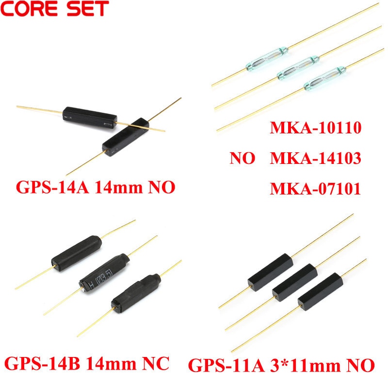 5Pcs 2*14mm GPS-11A GPS-14A GPS-14B 3*11mm MKA-14103 Normally Open Close NO NC Reed Relays Switch Magnetic Switch Anti Vibration
