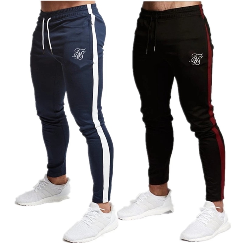 Men's high-quality Sik Silk brand polyester trousers fitness casual trousers daily training fitness casual sports jogging p