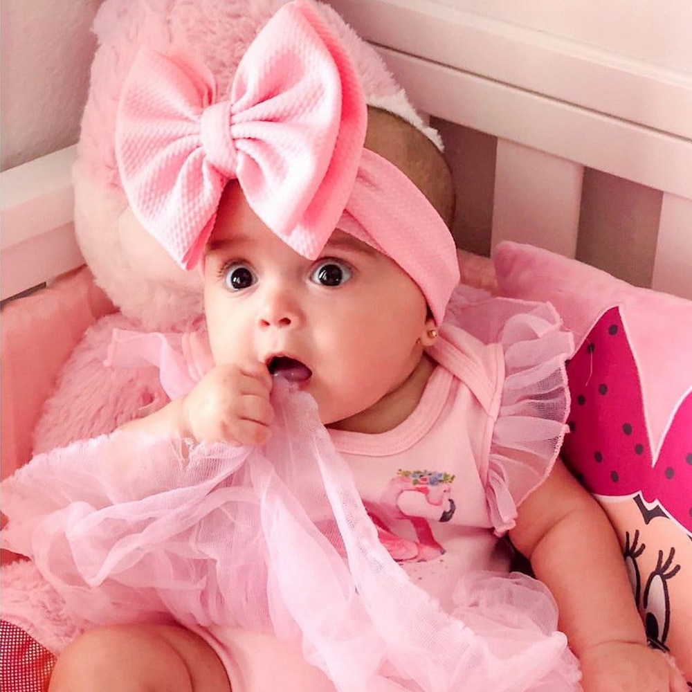 Large Bow Baby Girls Turban Big Bowknot Cotton Wide Headband Multi Color Child Bunny Rabbit Ears Headwrap Photo Props Headwear