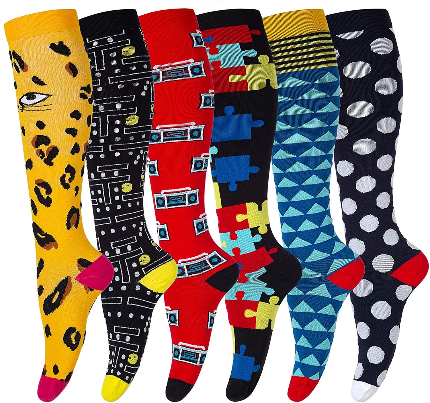 New Compression Socks Men Women Anti Fatigue Varicose Veins Edema Knee High 20-30 MmHg Sports Compression Stocking Drop Shopping