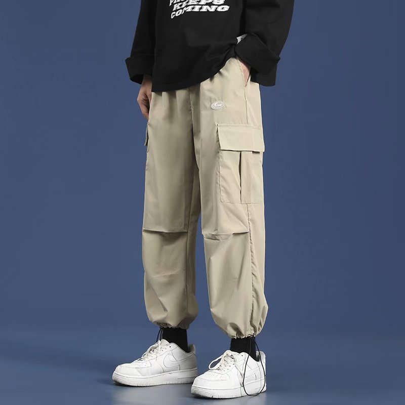 Spring Autumn Men Loose Casual Trousers Fashion Outdoor Sport Tooling Pants Trendy Korean Big Size Ankle Length Sweatpants