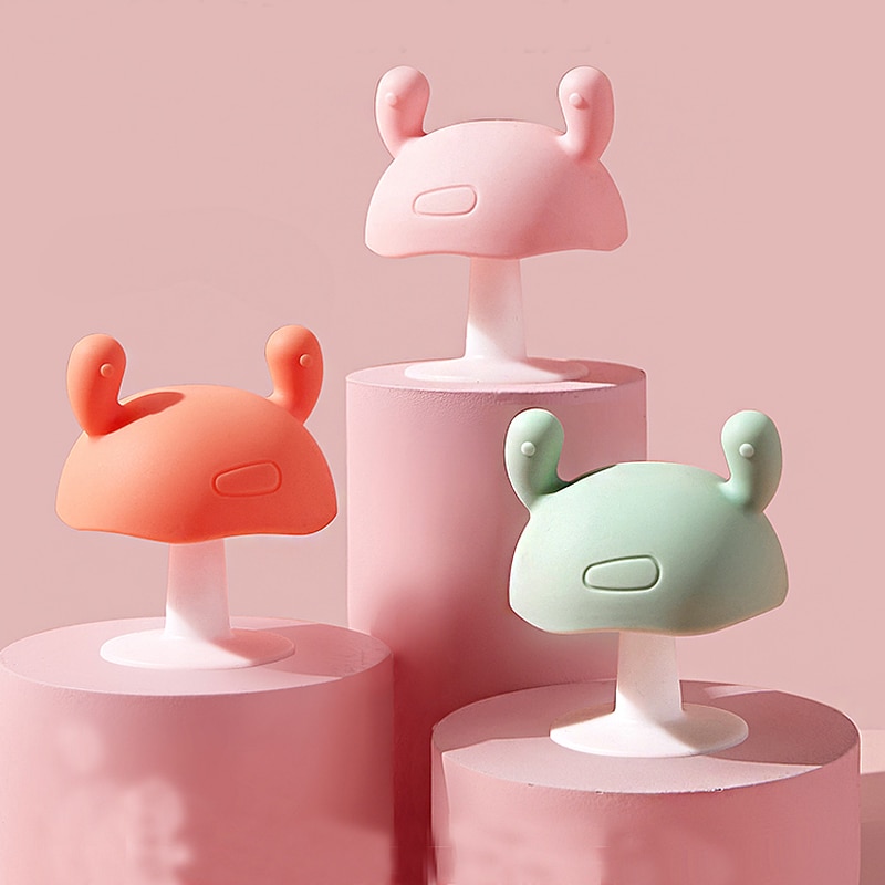 Small Mushroom Soothing Teether Baby Teether Toy Baby Anti-eating Artifact Silicon Chewing Gum Teethers