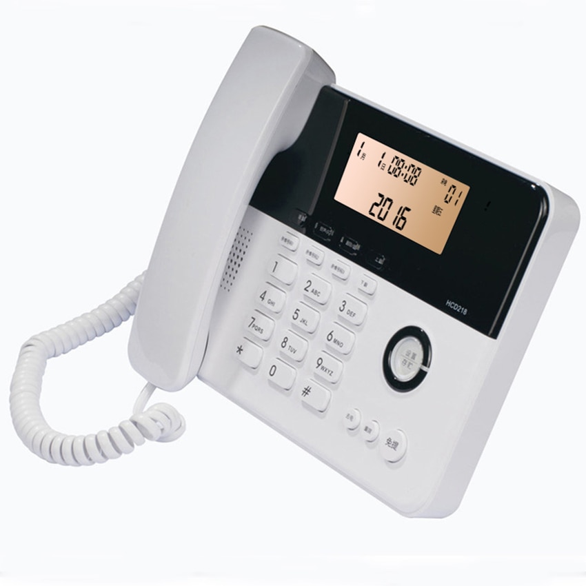 Corded Phone with Speaker, Caller ID, Orange LCD Backlit, Desk Telephone Landline System for Small and Medium Business