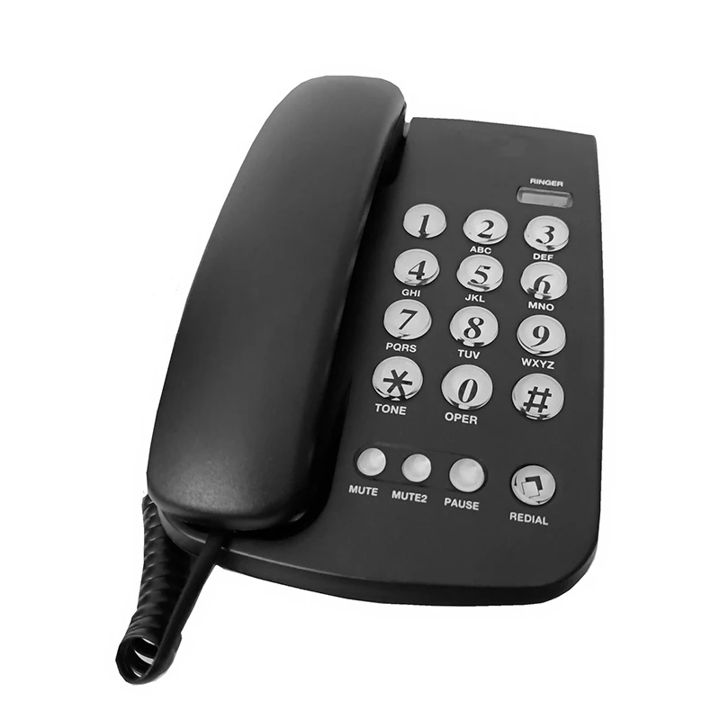 Hotel Wired Corded Phone Desk Landline Telephone with Cyrstal Clear Buttons, Fixed Telephone, Support Mute, Flash, Pause, Redial
