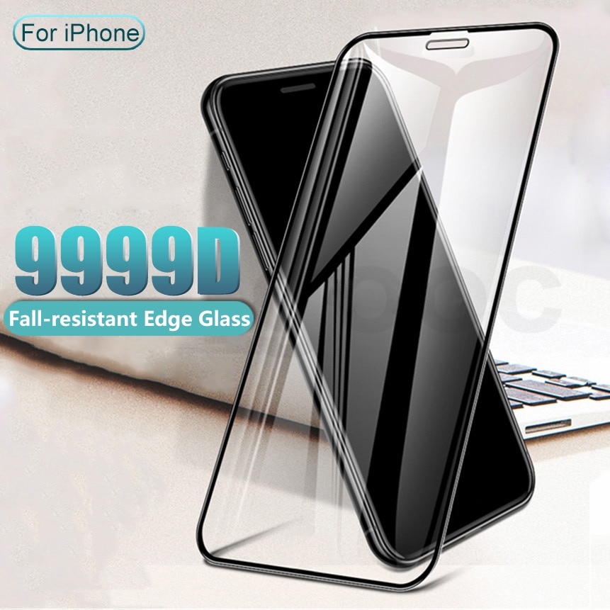 Official For iPhone 11 12 Pro XS Max X XR Curved Edge Protective Glass On iPhone SE 2020 6s 7 8 Plus Screen Protector Glass Film