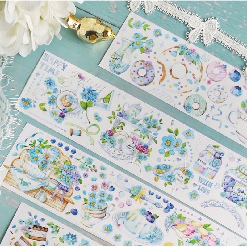 1 Loop Blue Hedgehog House Masking Tape Paper New Special Oil Journal