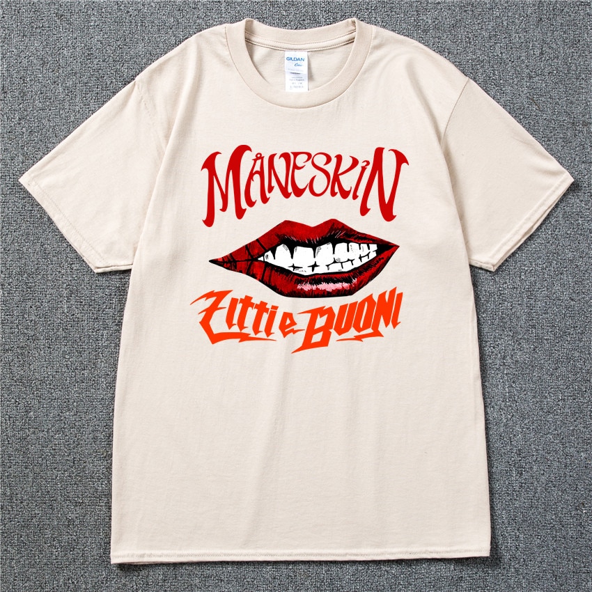 Unisex Maneskin T Shirt 2021 New Summer Fashion Men Casual Hip Hop T-Shirt Hot Male Harajuku Kawaii Tee Shirt Tshirts