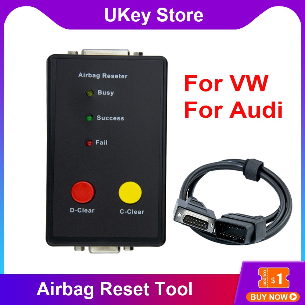 Airbag Reseter For VW For Audi OBDII Connector Automotive Car Diagnostic Tools For VAG OBD2 Airbag Reset Tool English Version