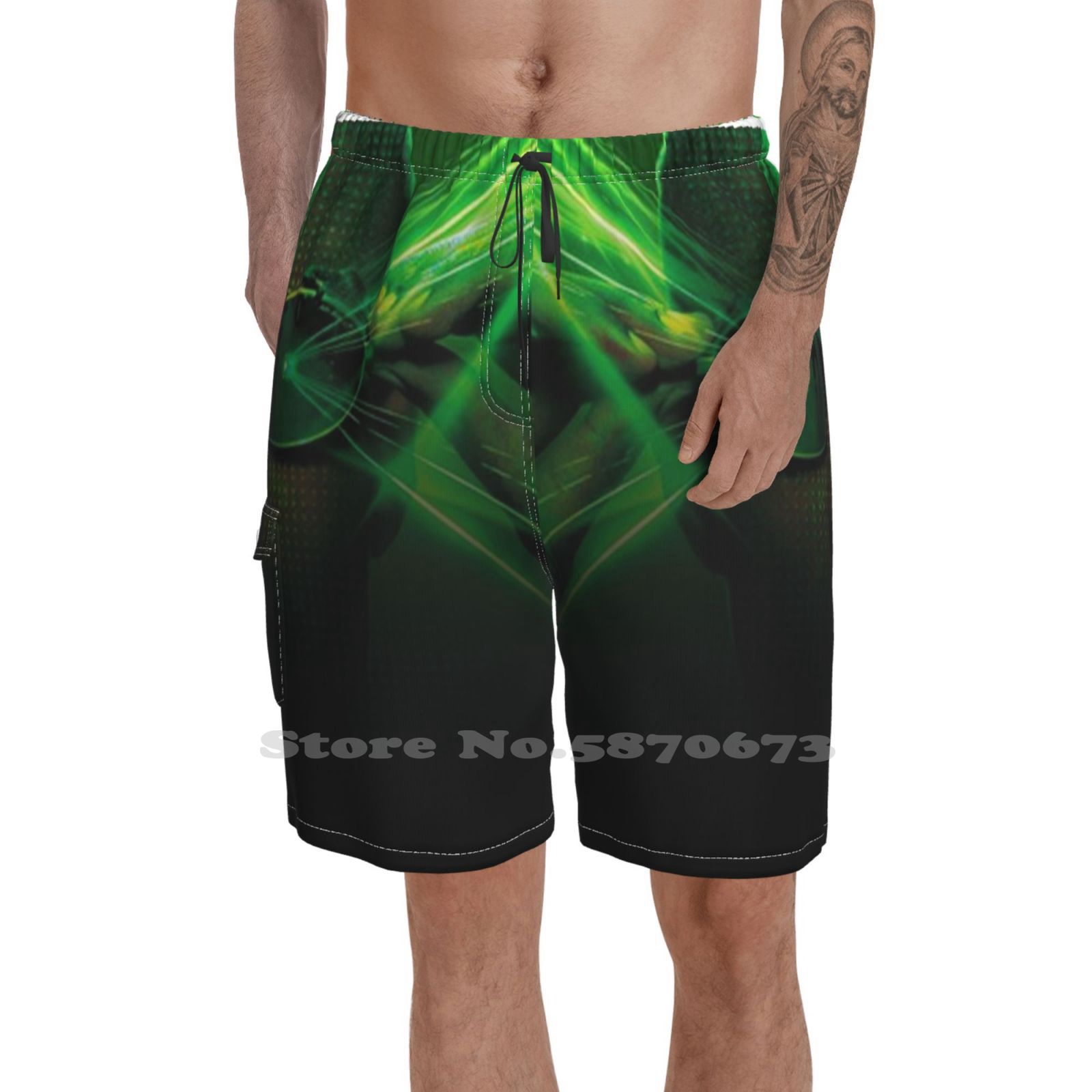 Green Velvet Tour 2017 Men'S Sports Beach Shorts