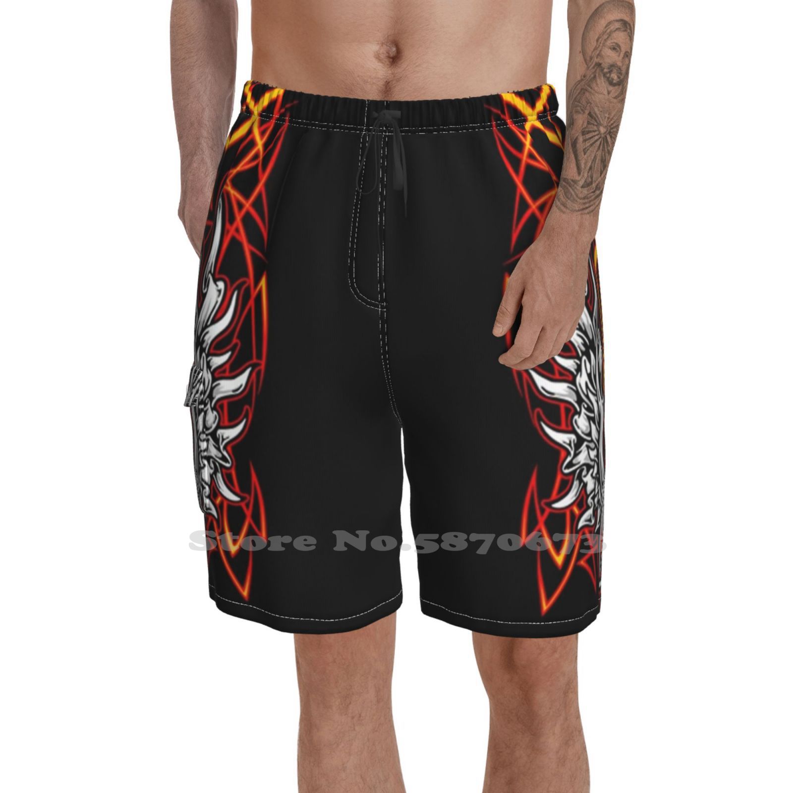 Triball Eye Von Summer Mens Casual Shorts Gym Training Eye Triball