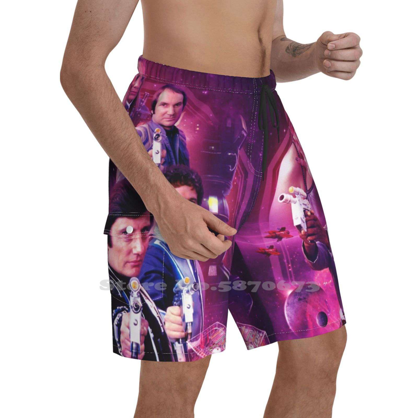 Blake'S 7 Series 4 Montage Summer Pants Casual Shorts Male Streetwear Blakes 7 Blakes Seven Liberator Servalan Blake Travis