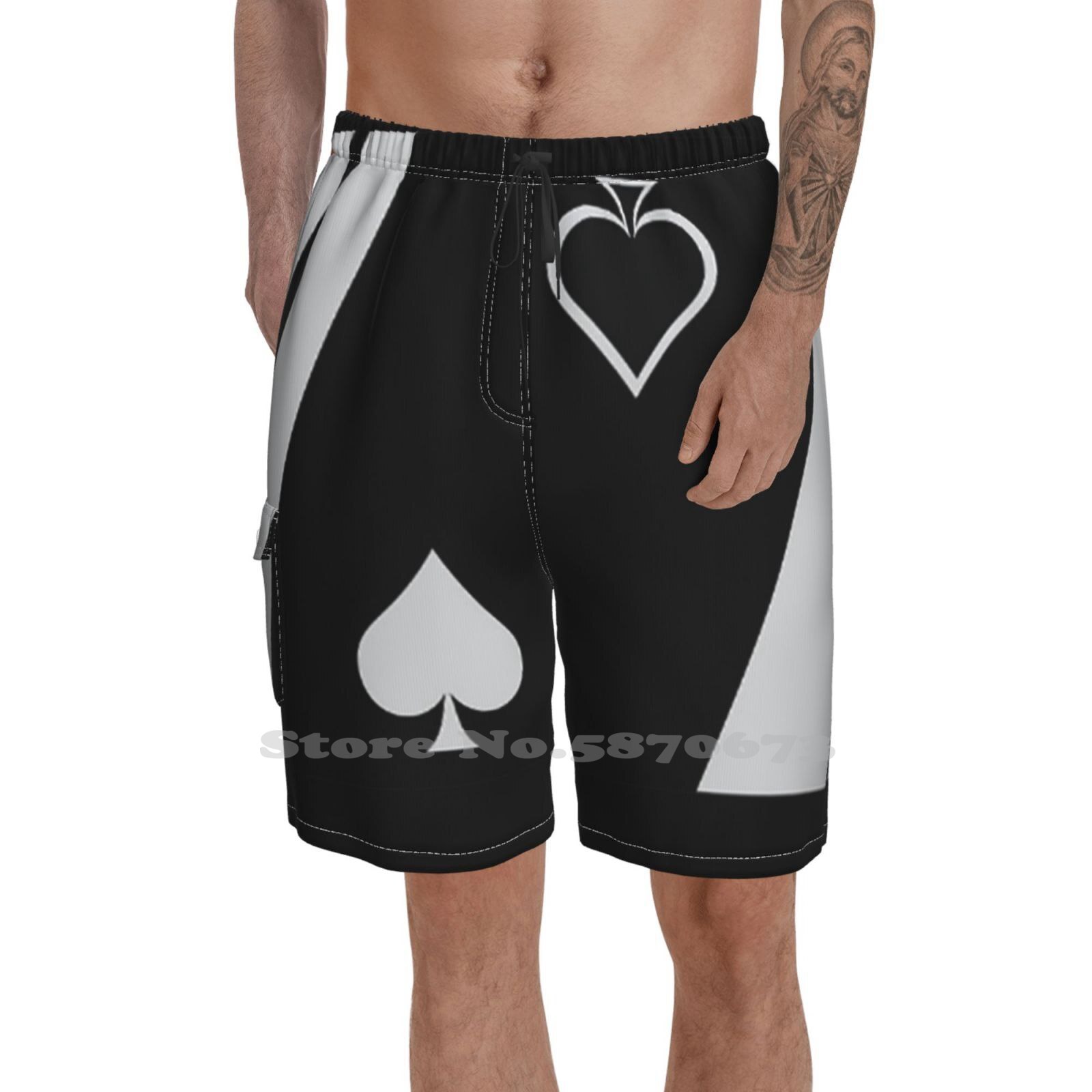 Ace Of Spades Men'S Sports Beach Shorts Ace Of Spades Abstract Geometric Geometric London Paris Roma Us Hollywood Limited