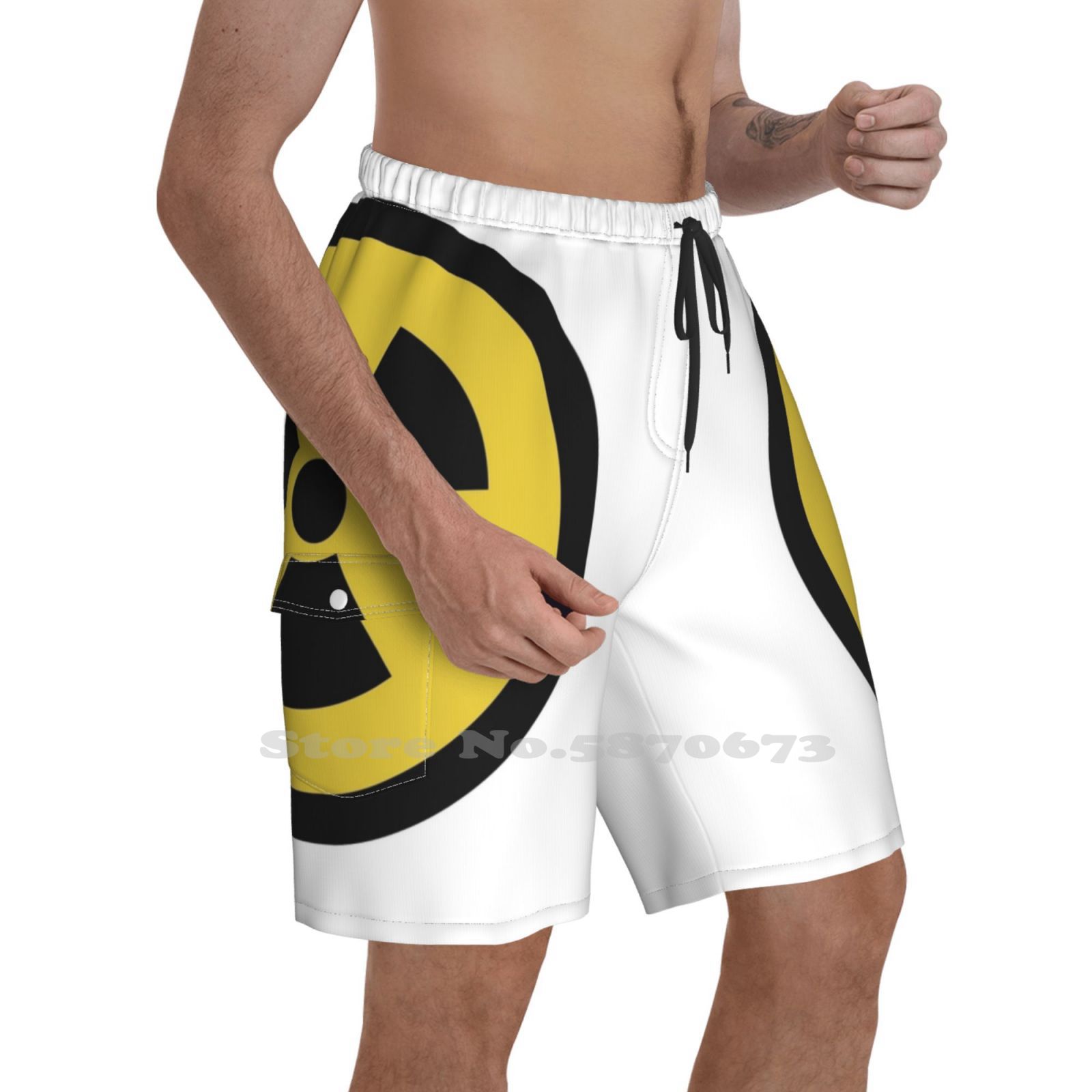 Radiation Warning Men'S Summer Short Pants Beach Shorts Radiation Warning Rad Radiate