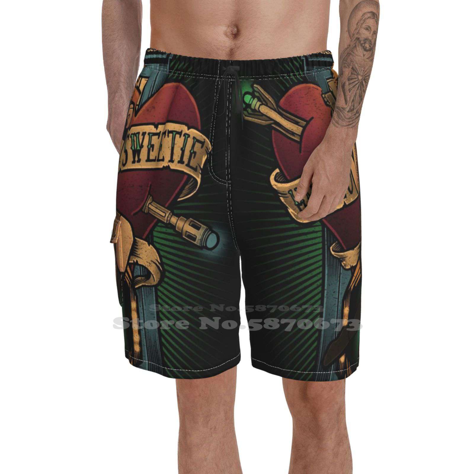 Hello Sweetie Summer Mens Casual Shorts Gym Training Geek Nerd Megan Lara Geeky 11Th Eleventh Allons Y Matt Smith River Song