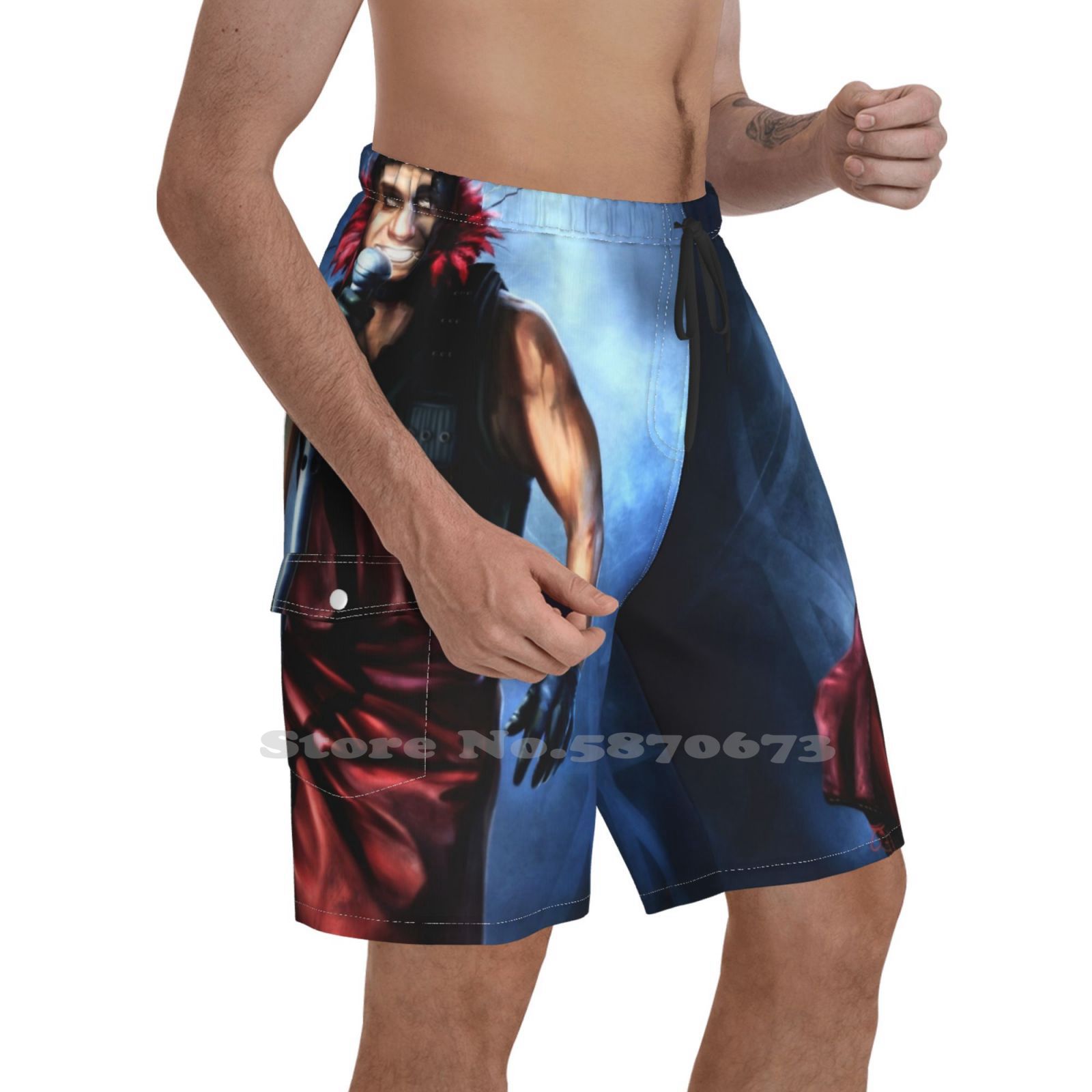 Best Selling Art - Lindemann Loose Thin Beach Sports Shorts Art Aira Painting Mixed Media Drawing Digital Art Logo Images Music