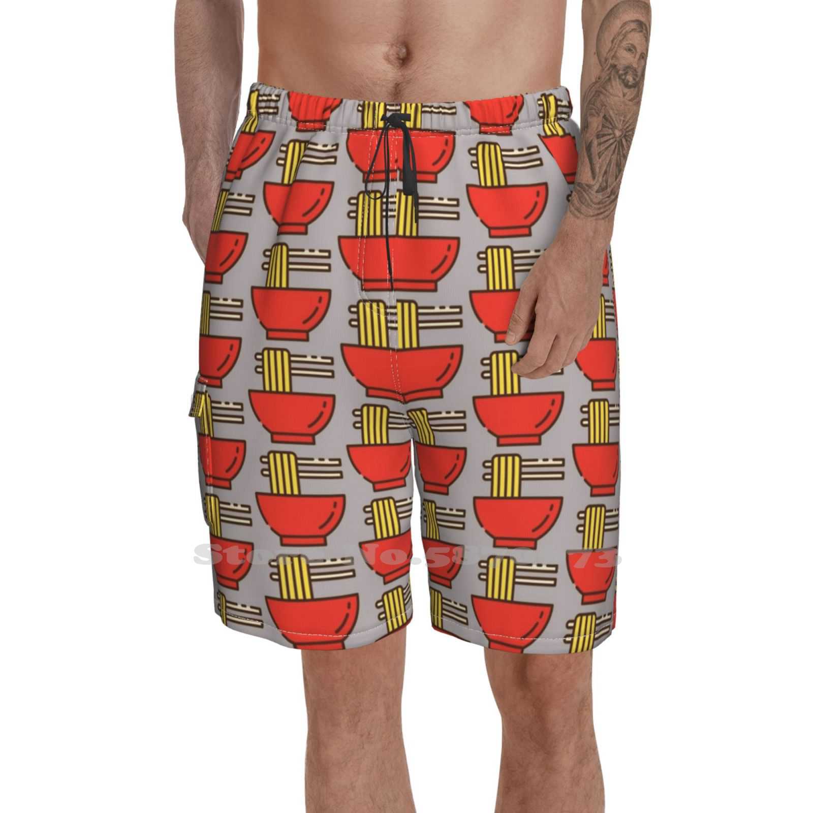 033 Noodles Sports Fitness Shorts Dinner Food Lunch Restaurant Fast Food Delivery Delicious Fatty Junk