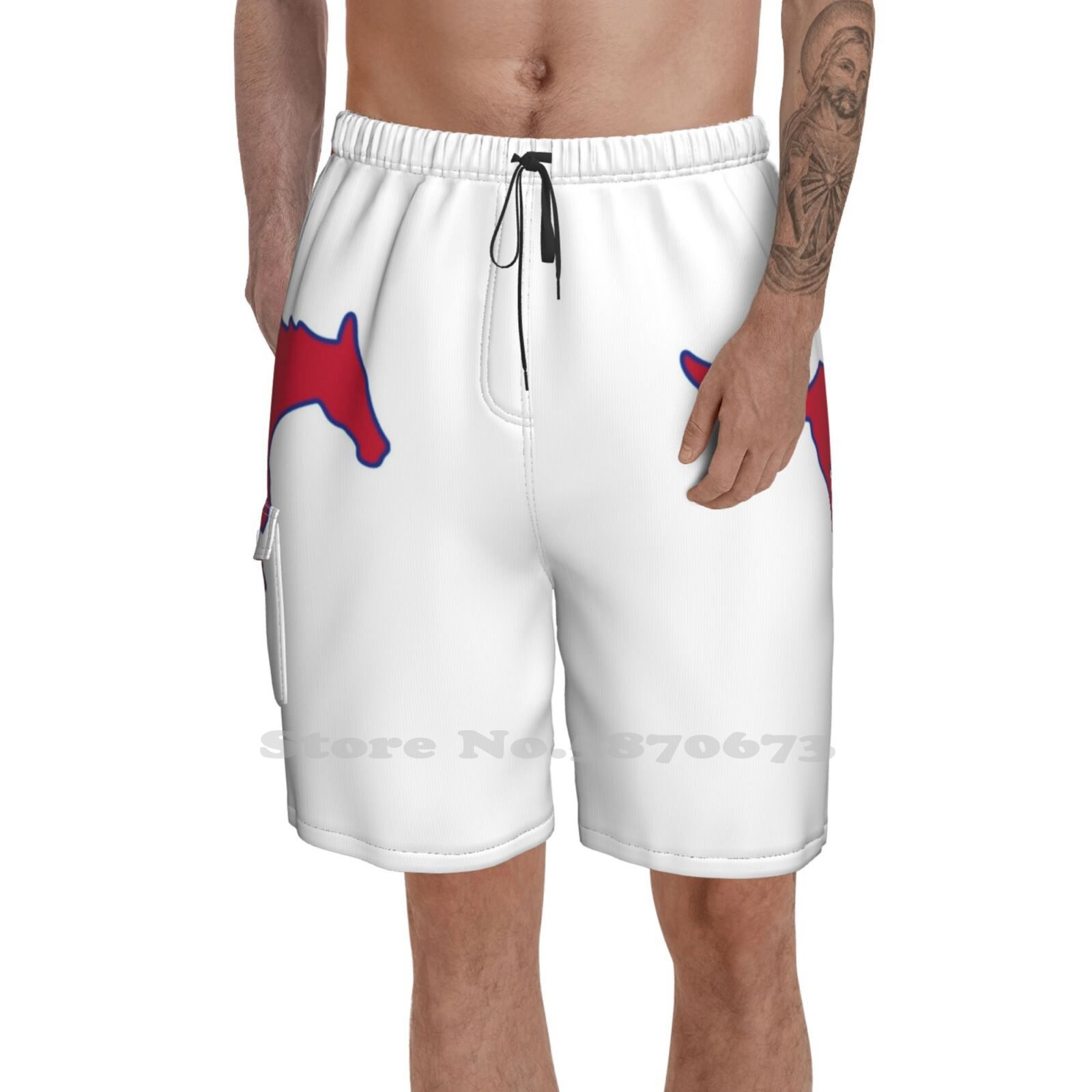 Smu Mustang Fashion New Men'S Beach Shorts Southern Methodist University Mustang Smu Football Baseball Basketball College