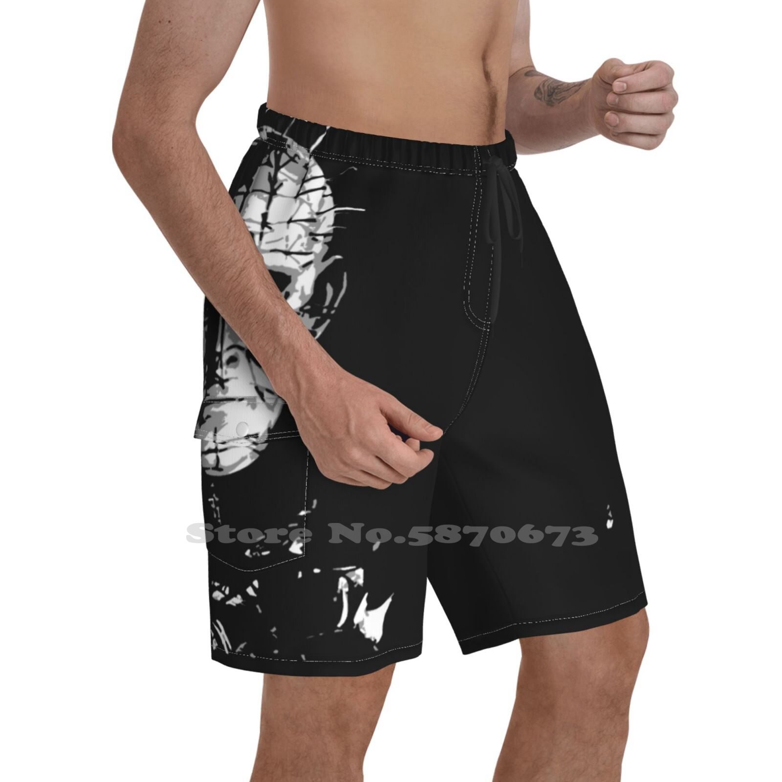 Hellraiser Men'S Sports Beach Shorts Hellraiser Pinhead Clive Barker Blood Cenobite