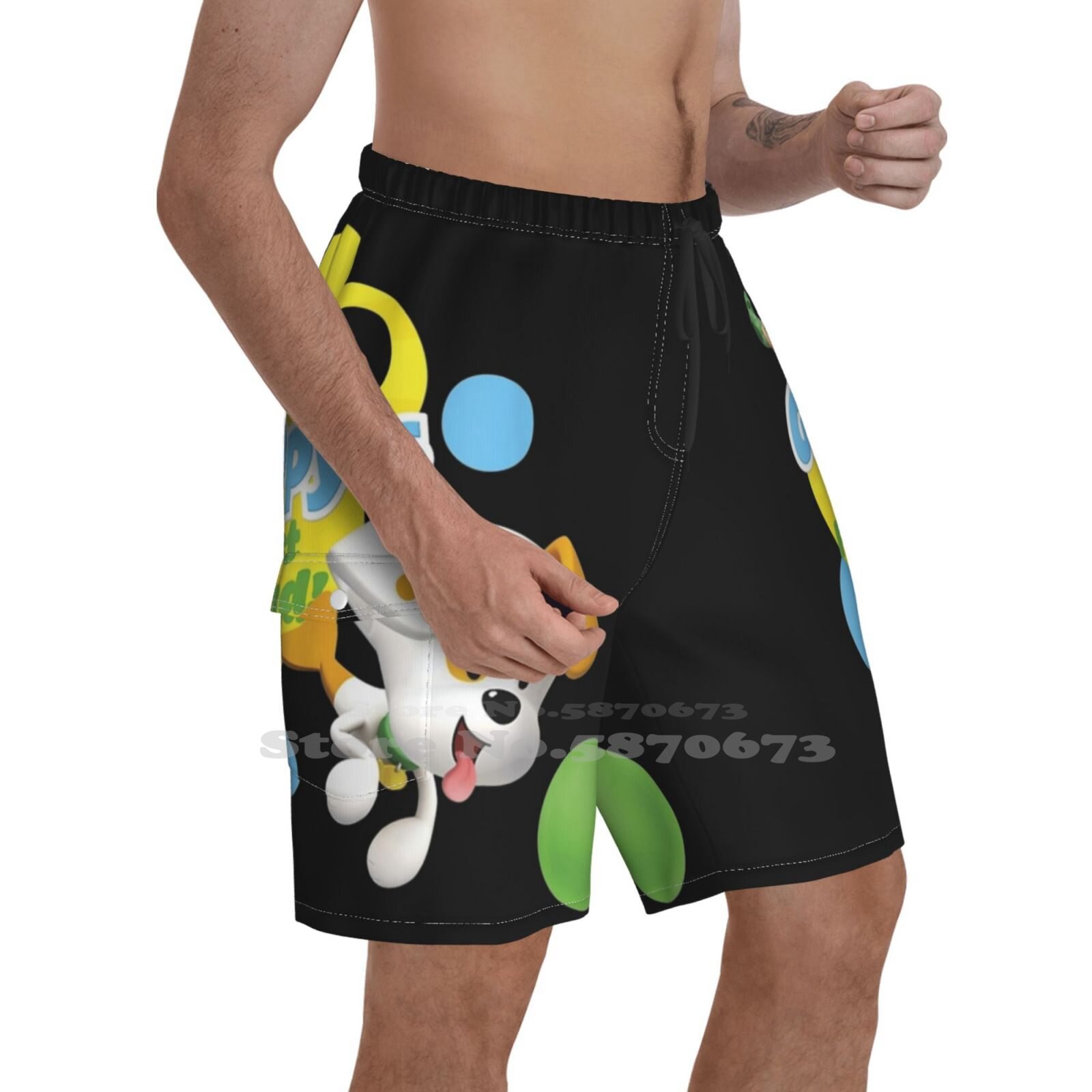 Bubble Guppies And Bubble Puppy Loose Thin Beach Sports Shorts Bubble Guppies Guppys Friend Gil Puppy Officially Licensed