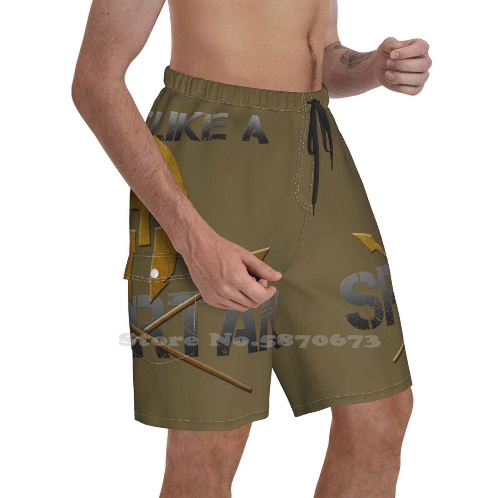 Live Like A Spartan! Fashion New Men'S Beach Shorts Spartan Spartan Race Gym Workout Motivation Fitness