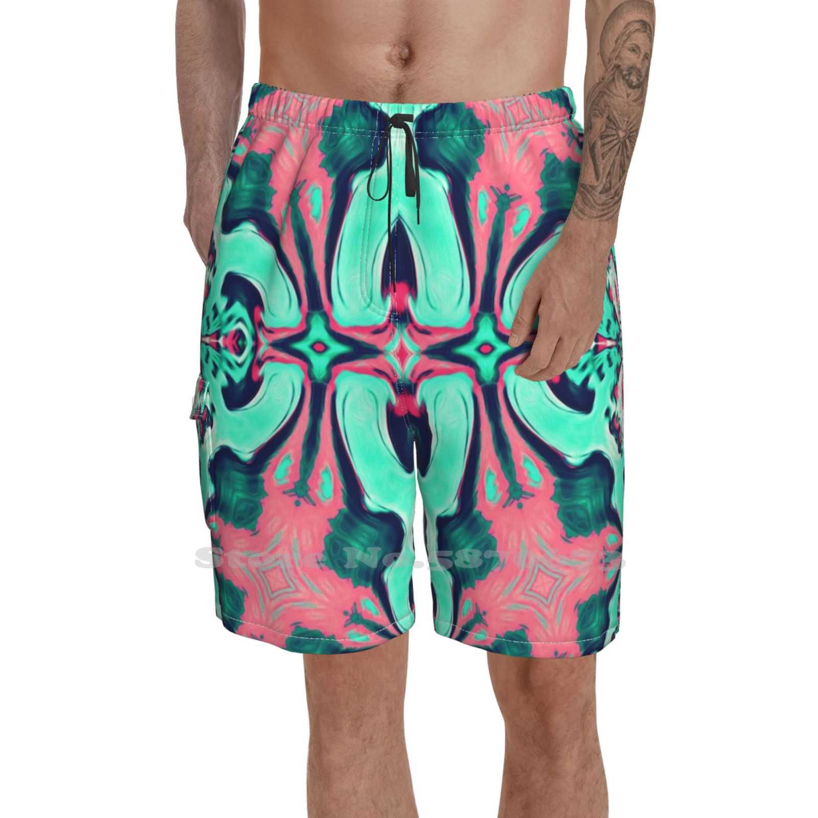 Quattro Summer Pants Casual Shorts Male Streetwear Abstract Aquamarine Artistic Backdrop Background Blue Circle Color Colors
