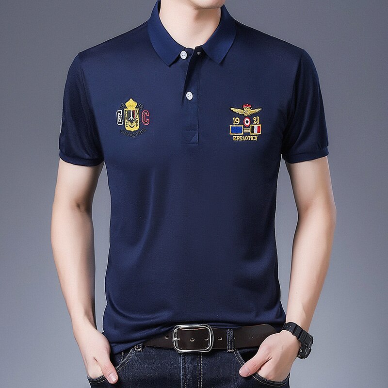 2021 Summer Fashion Casual Polo Short Sleeve Men's Polo Stretch Cotton Breathable Top Quality Big Size