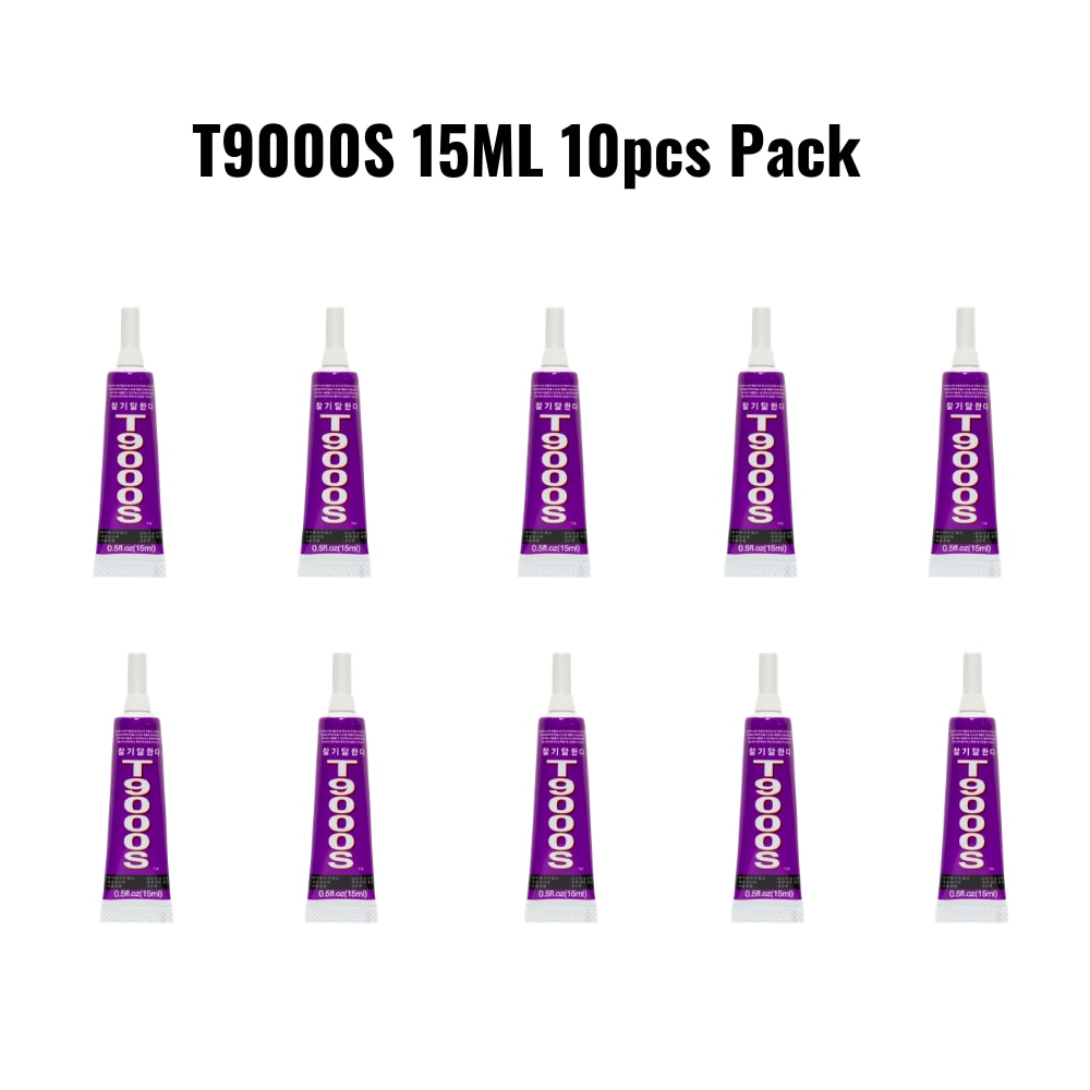 Zhanlida T9000S 10 PCs Pack 15ML Black Contact Adhesive MultiPurpose Super Strong Emiconductor Jewelry Phone Case Repair Glue