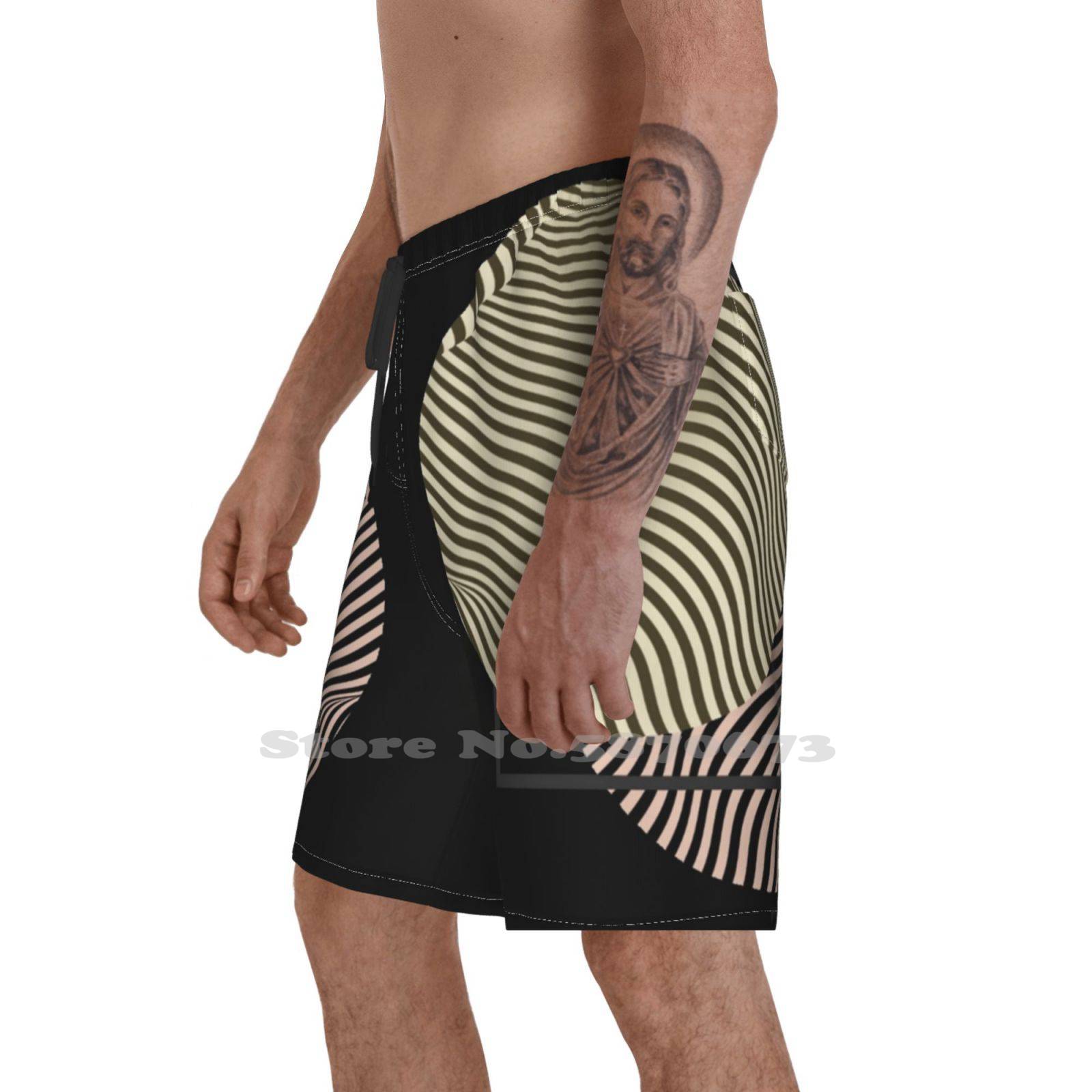 Optical Illusion Art Bubbles Men'S Sports Beach Shorts Lines Online Pink Pink Optical Illusion Optical Illusion Art Ptical