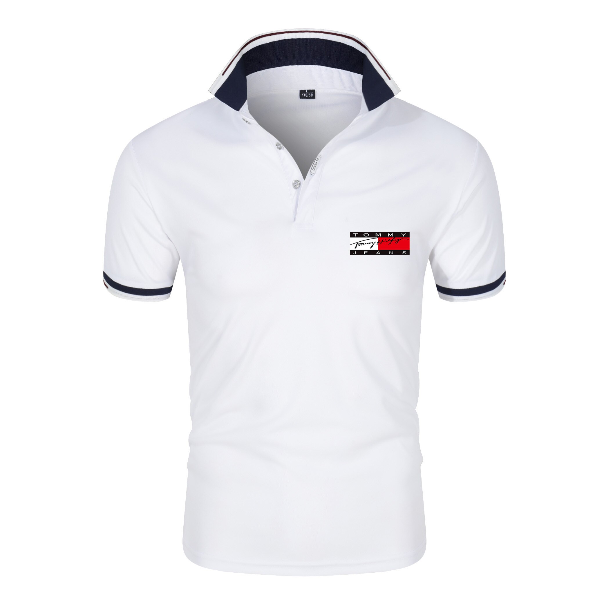 2021 Brand Summer New Men's T-Shirt Lapel Casual Short-Sleeved Stitching T-Shirt Men's Pullover Top T-Shirt