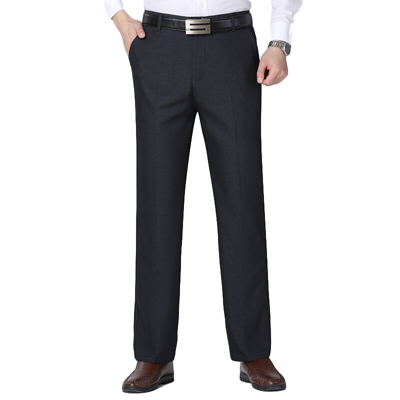 New Fashion Summer Casual Cool And Refreshing Suit Pants Male High Waist Straight Loose Thin Men Bussiness Trousers For Men