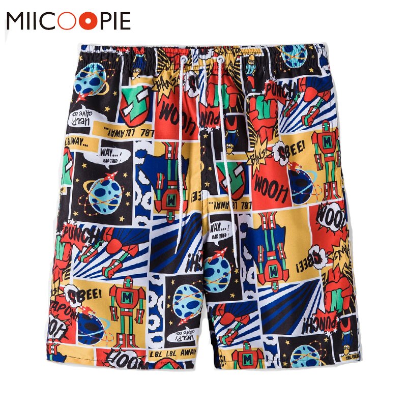 Men Cartoons Printed Surfing Short Multiple Pattern Beach Swim Shorts Men Trunks Summer Hawaiian Vacation Short Masculina