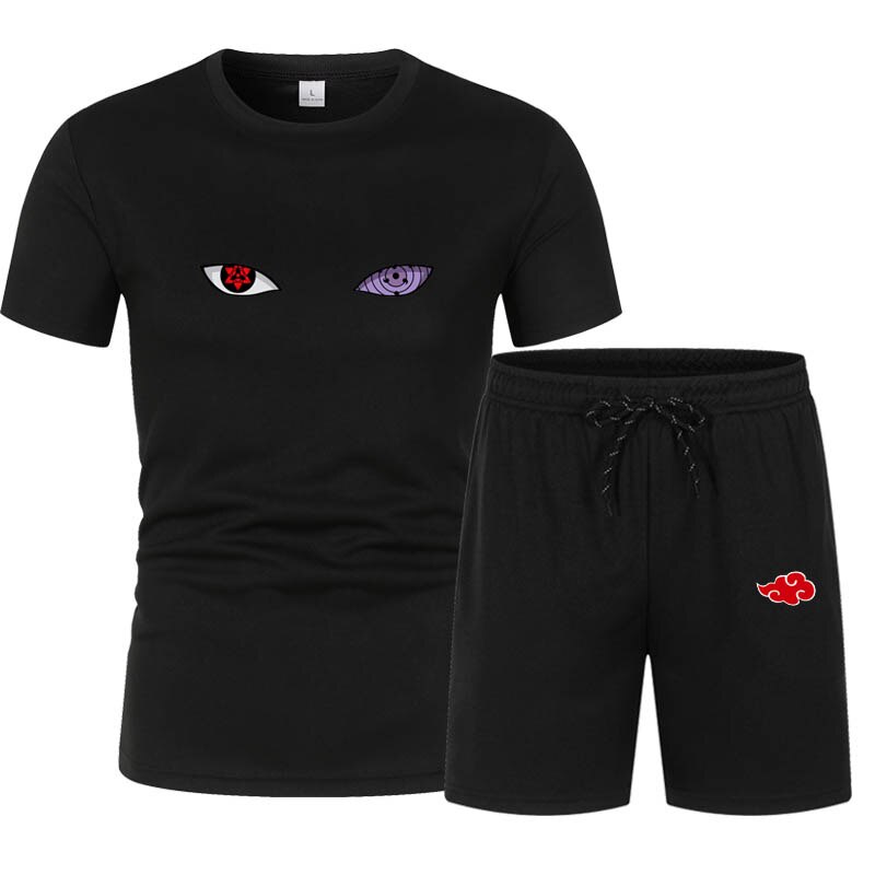2021 New Casual Tops Anime Manga Printing Brand Sets Men's Clothing Summer Streetwear Men T-shirt Harajuku Beach Shorts