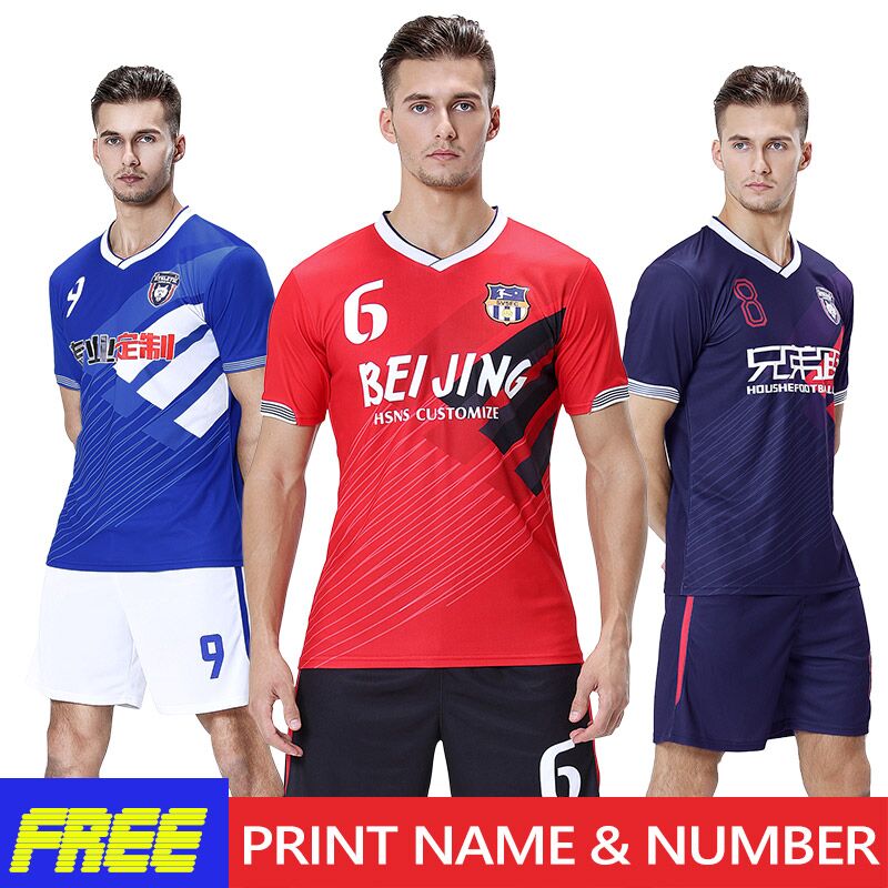 Personalized Custom Men's Football Jerseys Printed Soccer Uniforms For Men Club Jerseys Football Team Training Football Uni