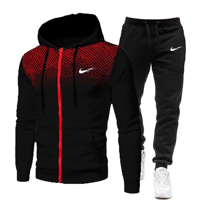 Tracksuit Men Set Set Two Pieces Man Sportswear Zipper Hoodie+Pants Sport Suits Casual Sweatshirt+Sweatpants Men's Clothing