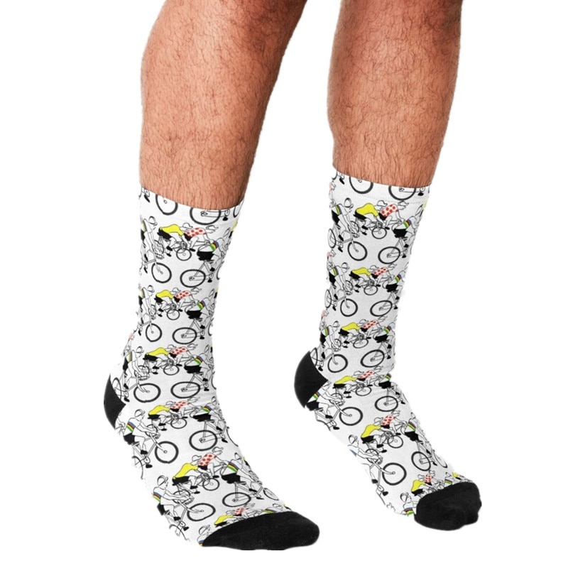 Funny Bike Men's socks Vintage Cycling Figures Printed Bicycle hip hop Men Happy Socks boys street style Crazy Socks for me