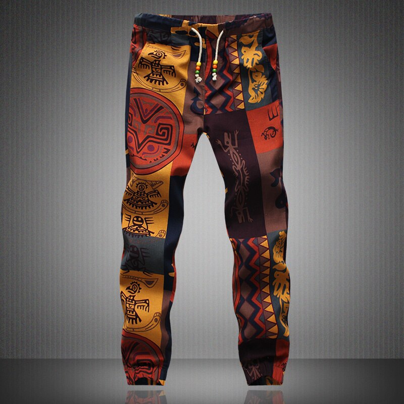 2021 new fashion summer spring men impression casual male joggers summer pants of men linen pants