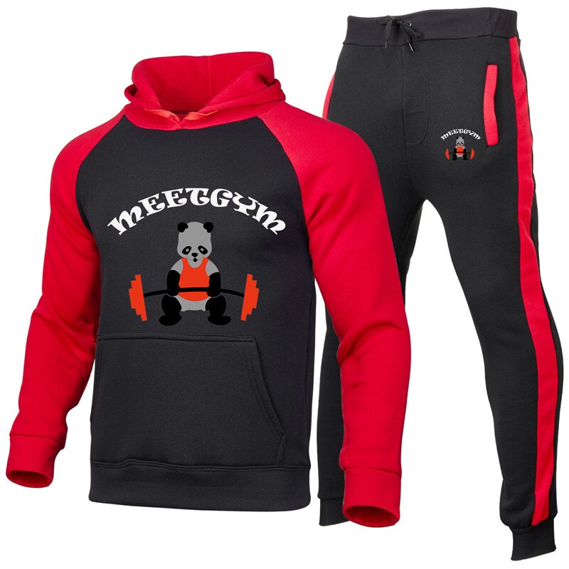 Anime Large size tracksuit men set sportswear sweatshirt mens sweat tracksuit jacket hoodie with pants